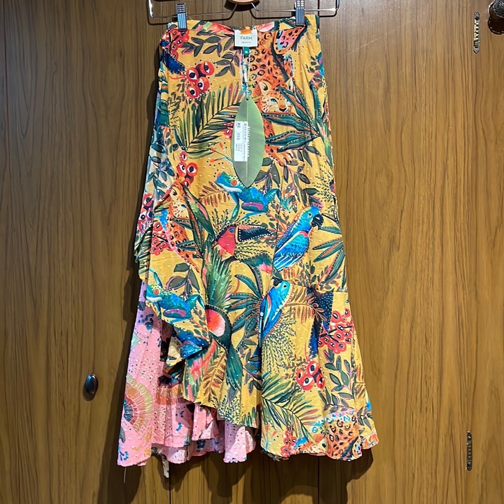 Farm Rio Duo Pattern Wrap Skirt, Brand new with tags